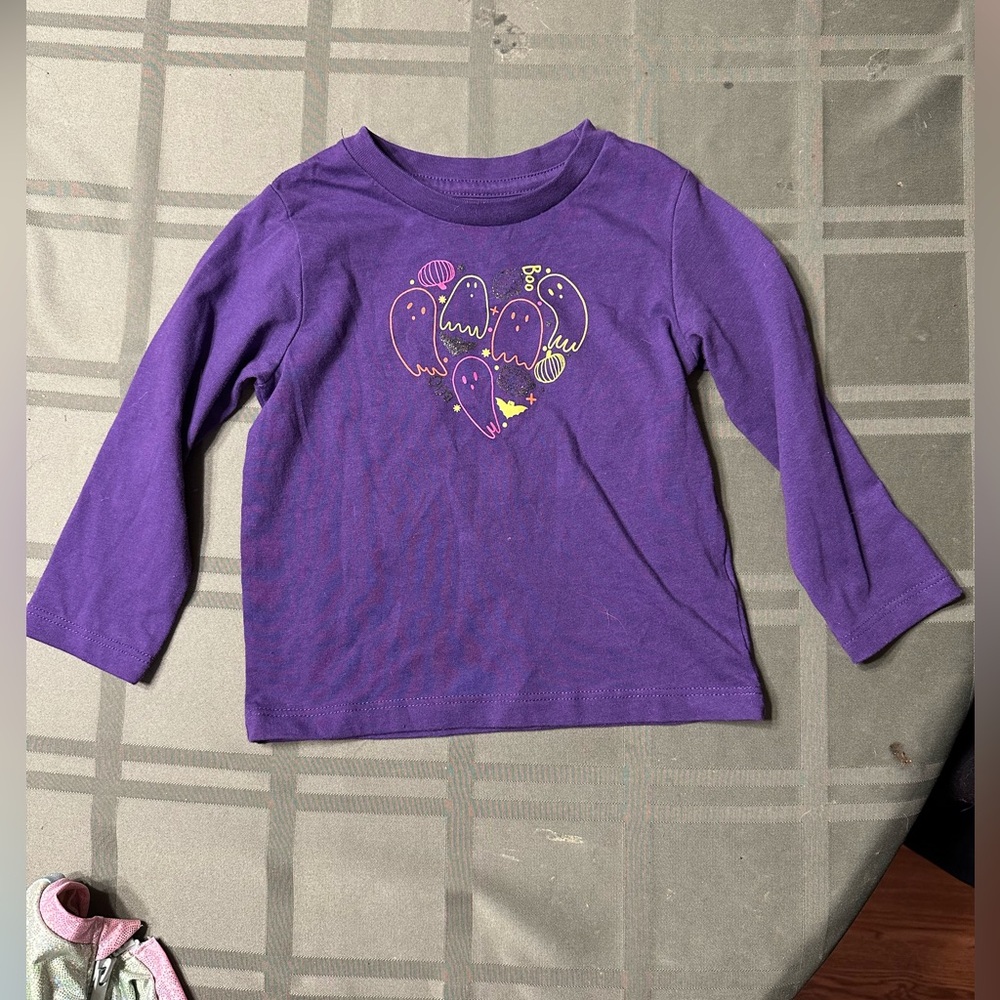 Purple Kids Shirt with Ghost Design